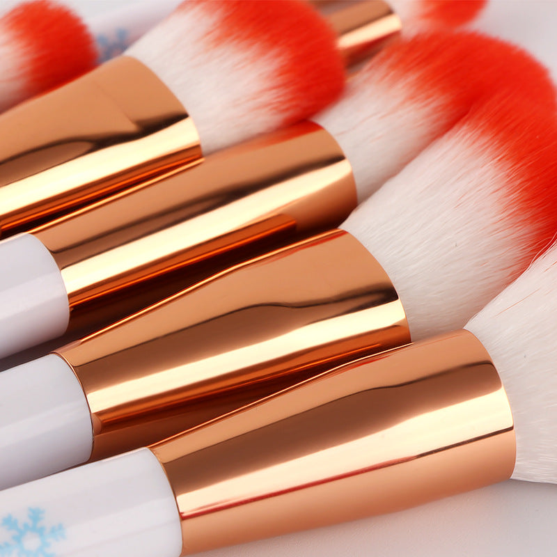 Make-up Pinselset mit rotem Griff (10 Stk.) – Bild 2 | LuxeStyle