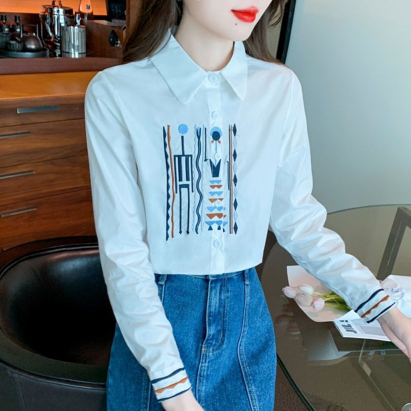 Elegante Langarm-Bluse aus Baumwolle