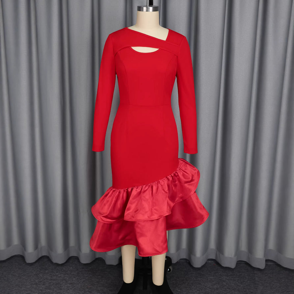 Rot-roter Satin-Rüschenrock – Bild 2 | LuxeStyle
