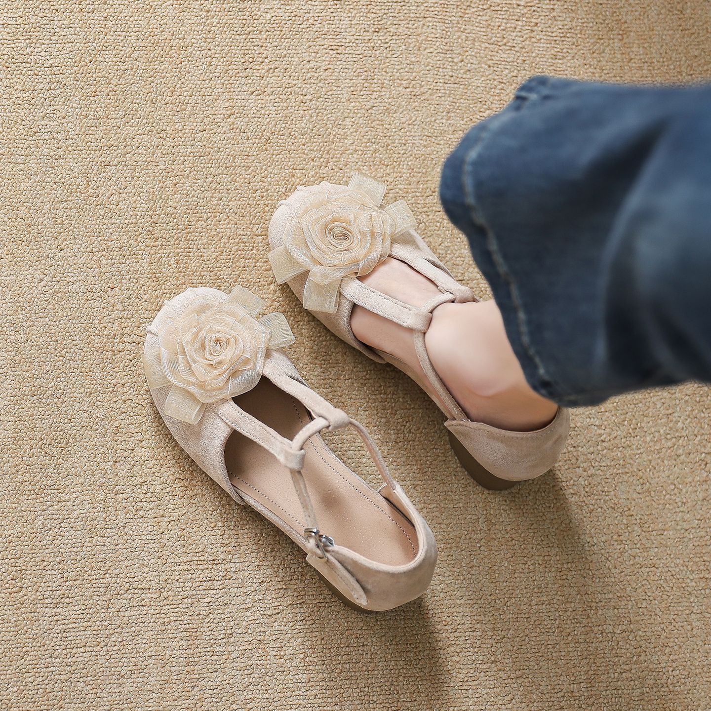 Mary Jane Sandalen mit Blockabsatz