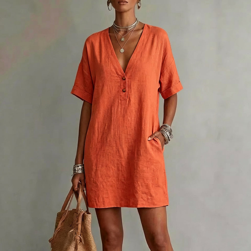 Casual Midi-Kleid mit Knopfleiste