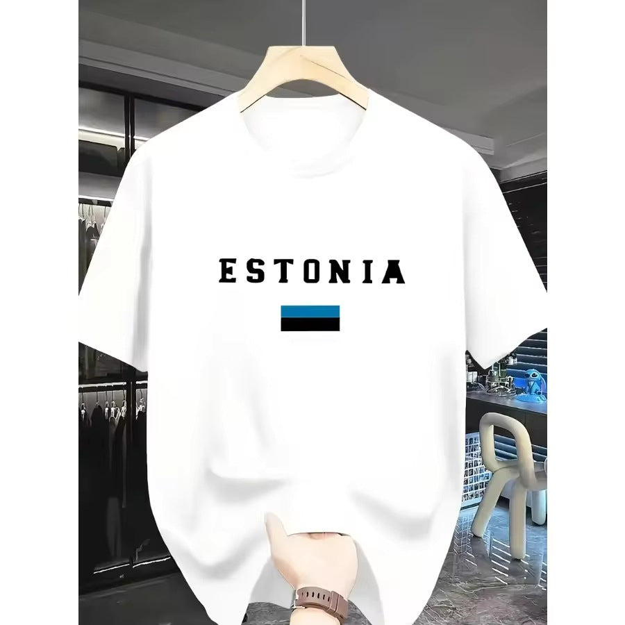 Gedrucktes Weitgeschnittenes Leichtes Kurzarmshirt