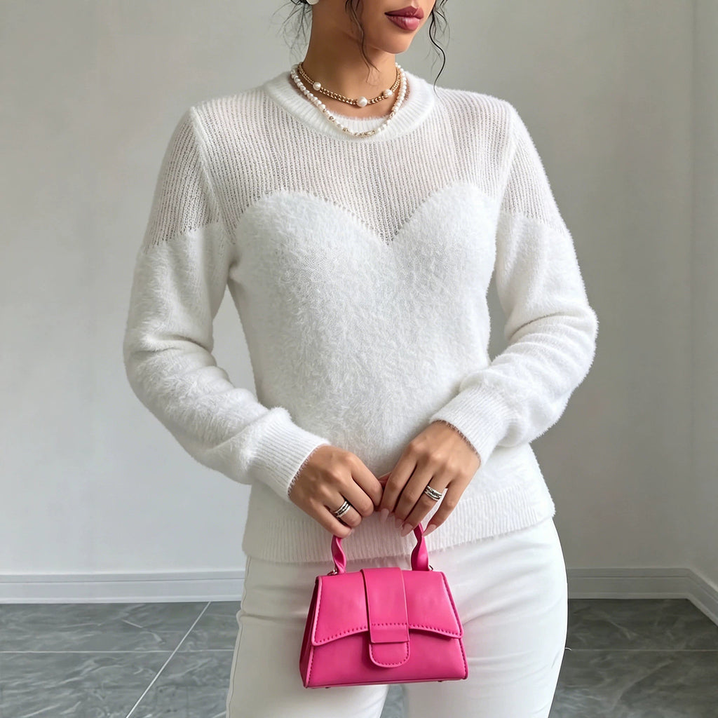 Weisser Pullover