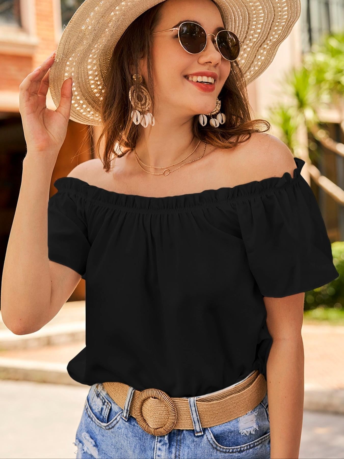 Off-Shoulder T-Shirt für den Sommer