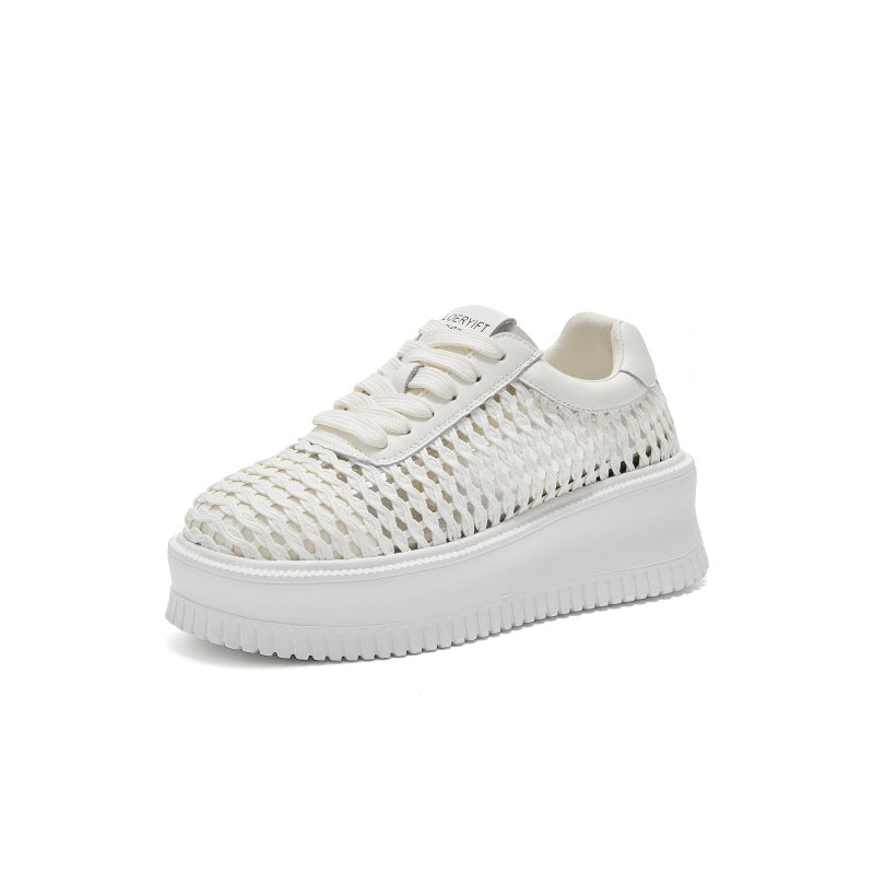 Damen Casual Hollow-Weave Schuhe mit dicker Sohle