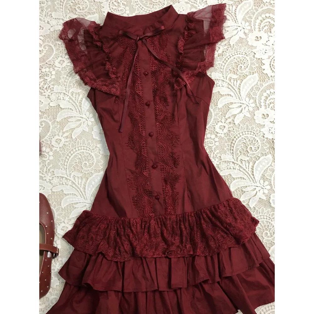 Ärmelloses Kleid mit Schleife und Spitze – Bild 8 | LuxeStyle