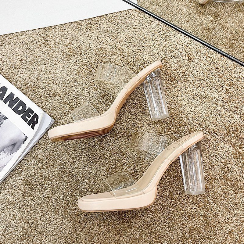 Sandalen mit transparentem Absatz – Bild 2 | LuxeStyle