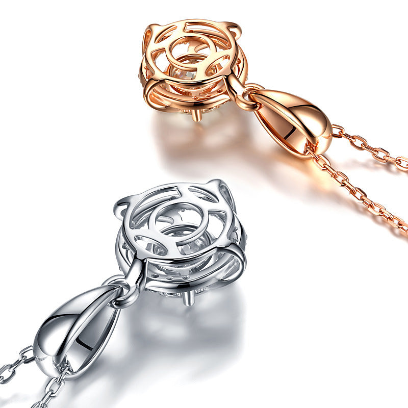 Moissanite Halskette mit Twist-Anhänger