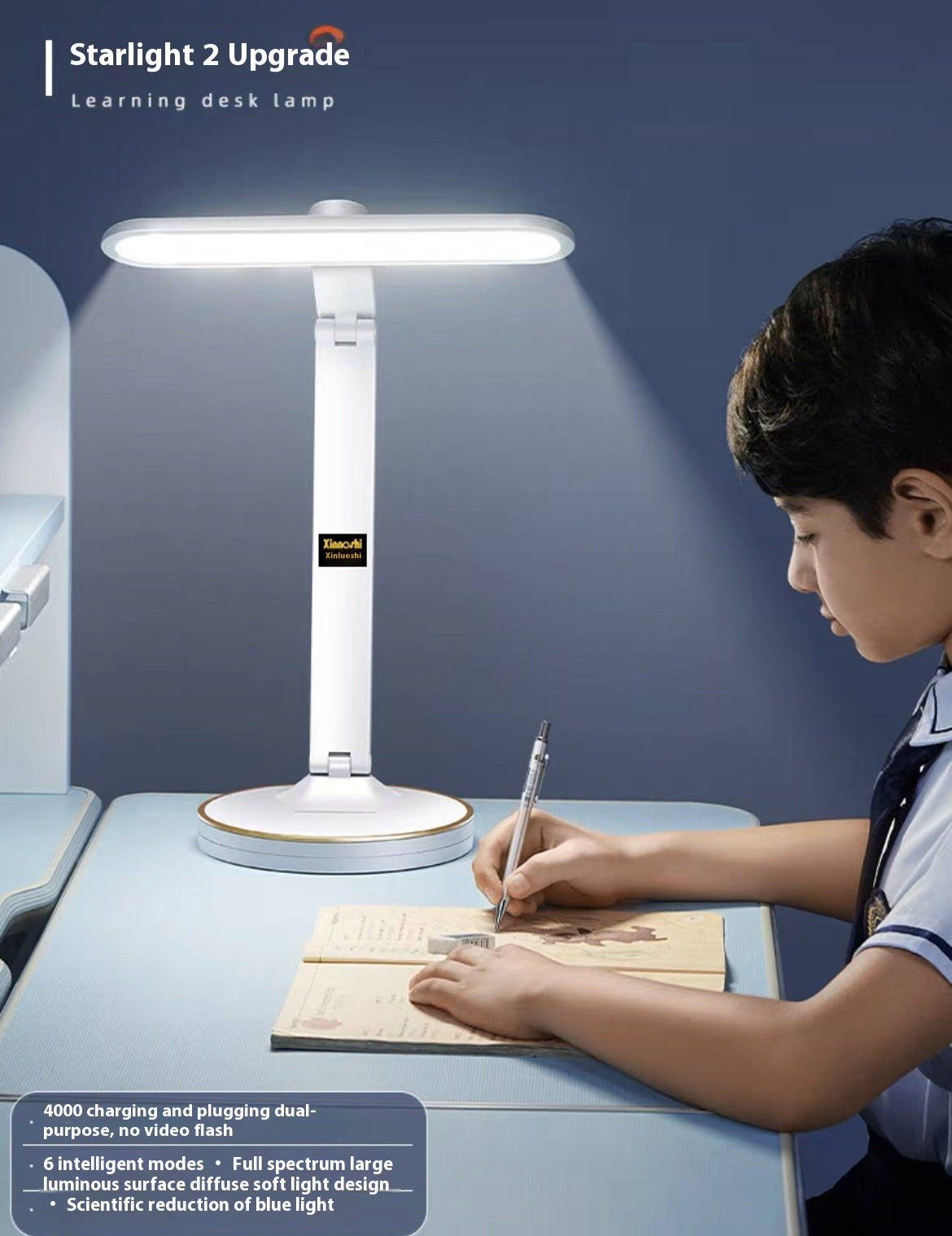Studentenleselampe Faltbar Aufladbare Schreibtischlampe mit Augenschut