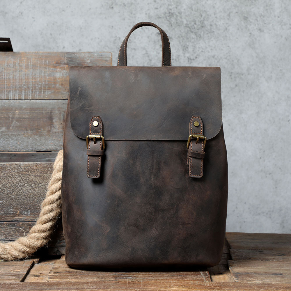 Kaffeebraune Leder-Rucksack – Bild 3 | LuxeStyle