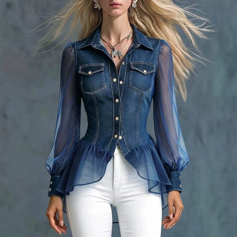 Faux-Jeans-Oberteil