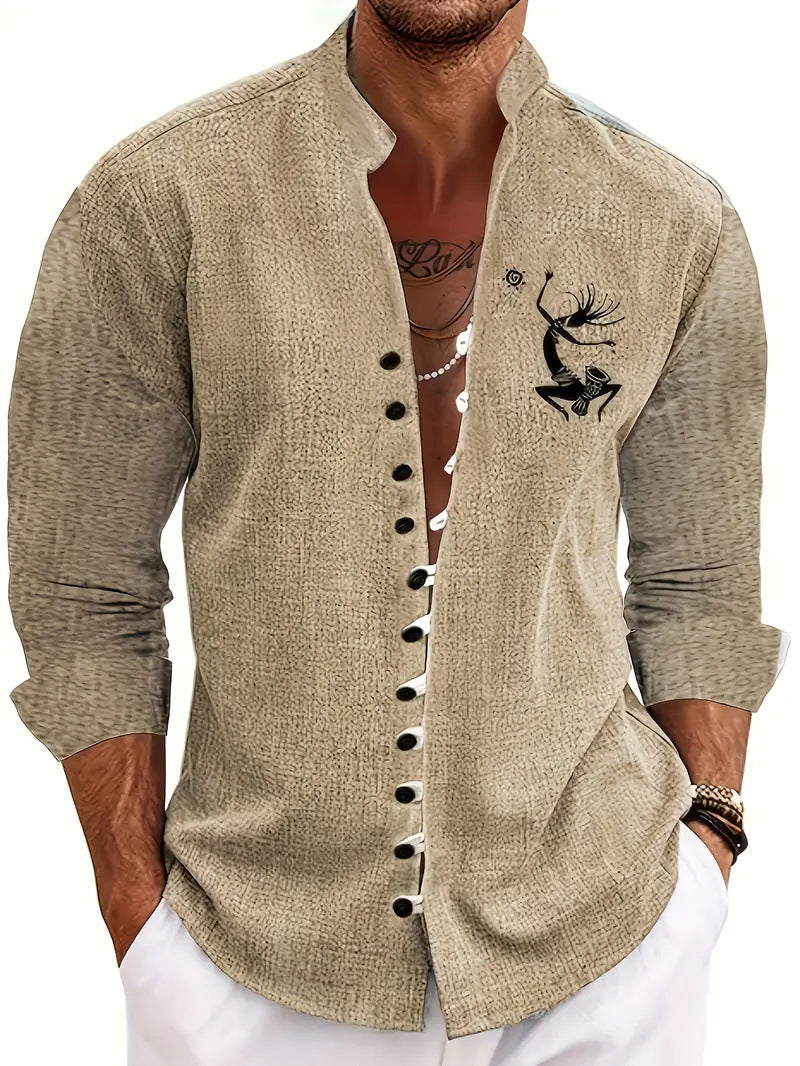 Herren Hemd-Cardigan mit 3D Ethno-Muster – Bild 5 | LuxeStyle
