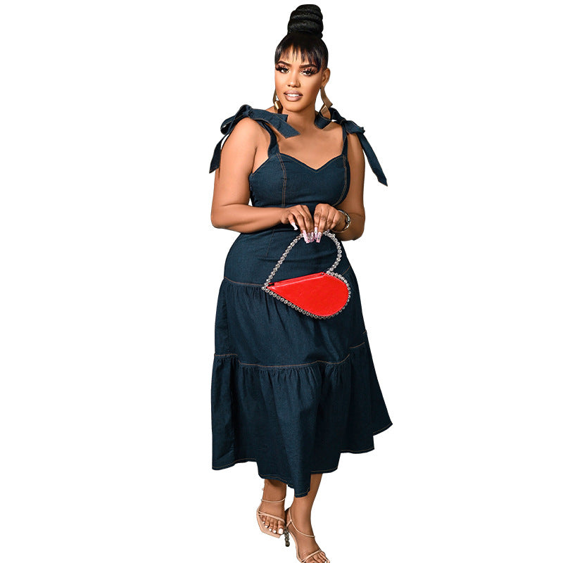 Ärmelloses Denim-Midi-Kleid – Bild 5 | LuxeStyle