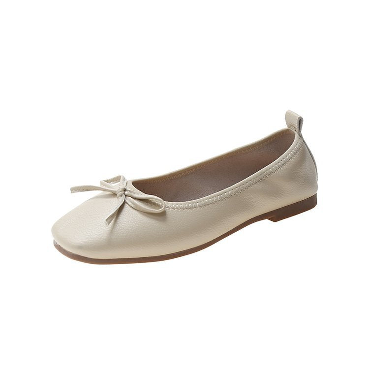 Elegante Pumps mit Schleife und flachem Absatz