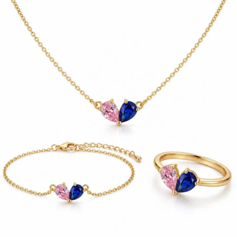Schmuckset mit Wassertropfen-Anhänger – Bild 6 | LuxeStyle