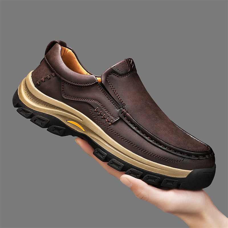 Herren Leder Outdoor-Schuhe mit dicker Sohle – Bild 2 | LuxeStyle
