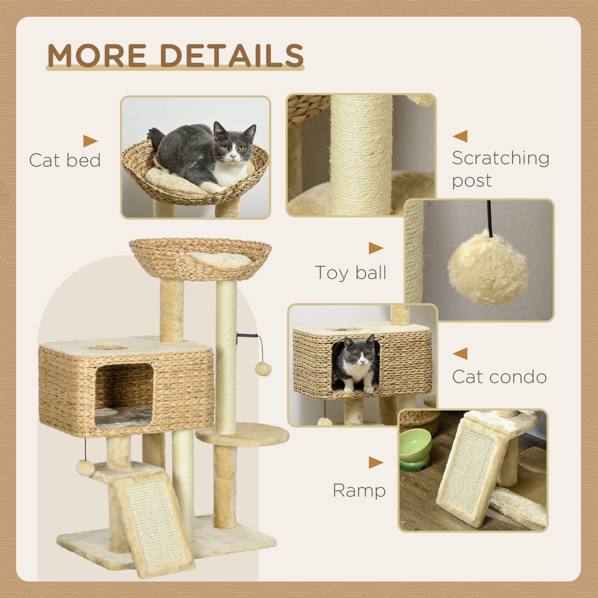 Katzenbaum mit Kratzbaum und Hängematte – Ref. CJ-2034277224929857538