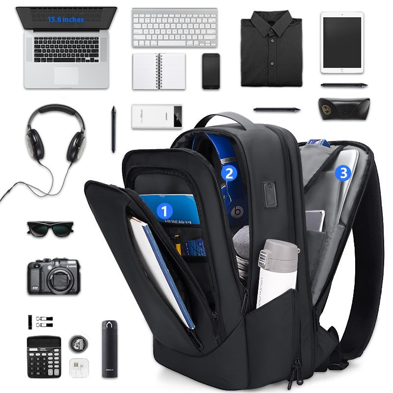 Business Laptop Rucksack mit Erweiterungsfunktion