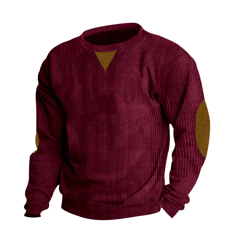 Kordsamt Langarm-Sweatshirt mit Rundhals | LuxeStyle
