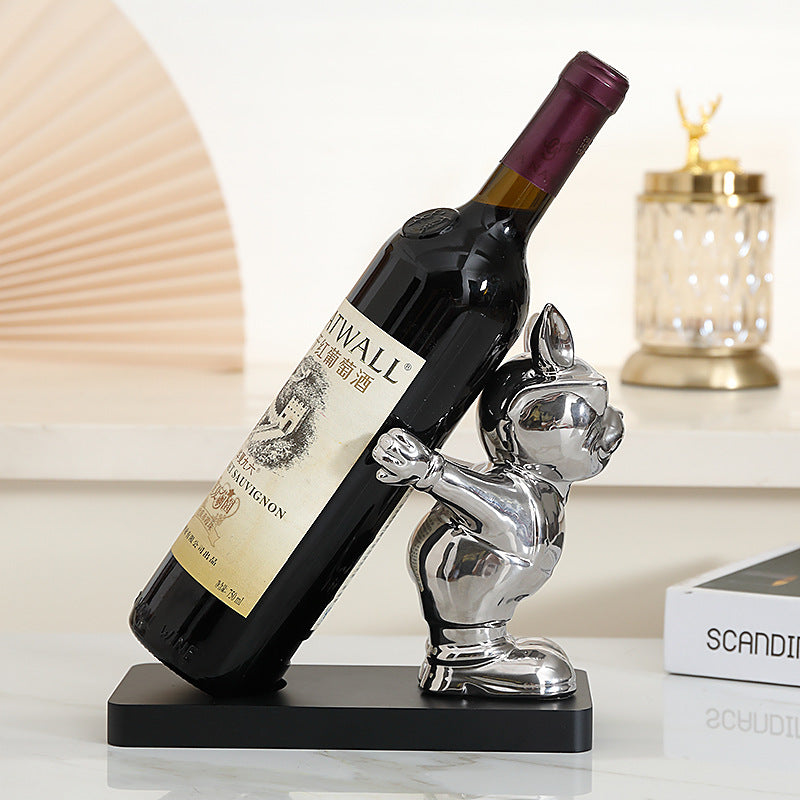 Keramik-Weinflaschenhalter Französische Bulldogge – Bild 3 | LuxeStyle