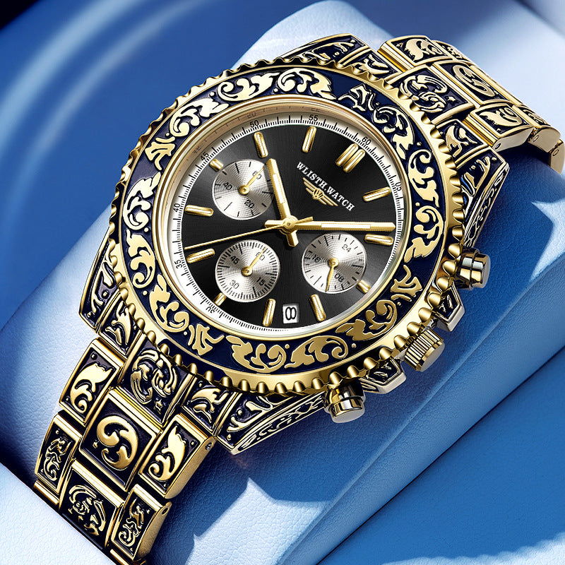 Vintage Quarz-Herrenuhr mit Gravur