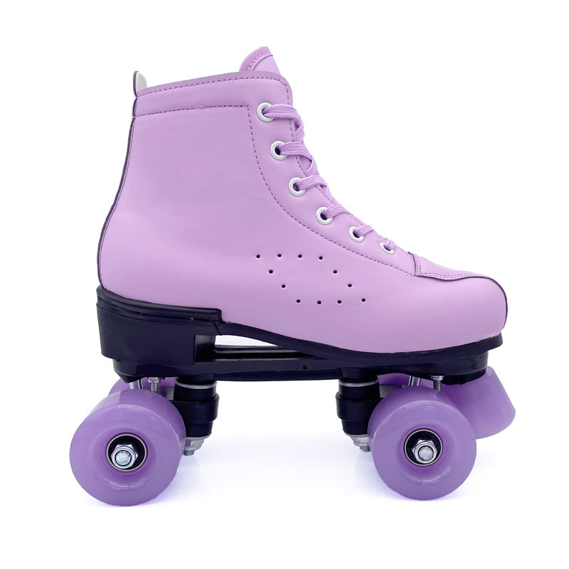 Doppelte Leder-Roller-Skates