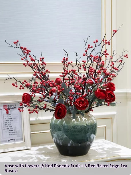 Keramikvase mit Kunstblumen und Dekoration – Bild 4 | LuxeStyle