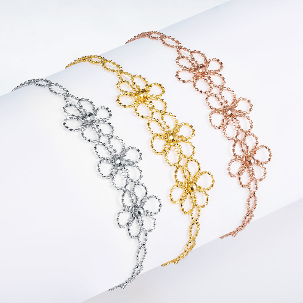 925-Silber Blüten-Armband Fiore