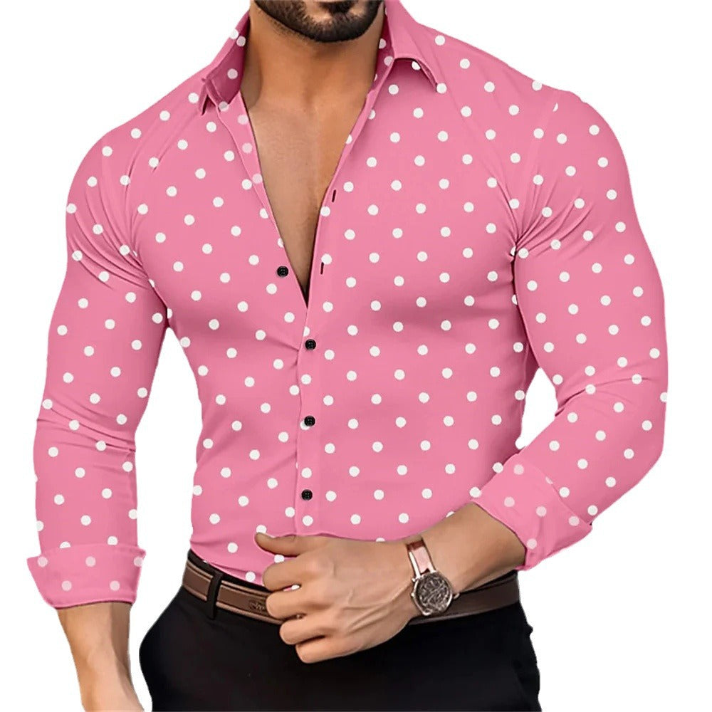 Lässiges 3D-Punktmuster Langarm-Shirt – Bild 12 | LuxeStyle