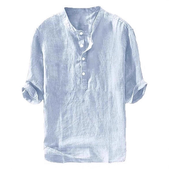 Leinenhemd Kurzarm Loose-Fit für Herren