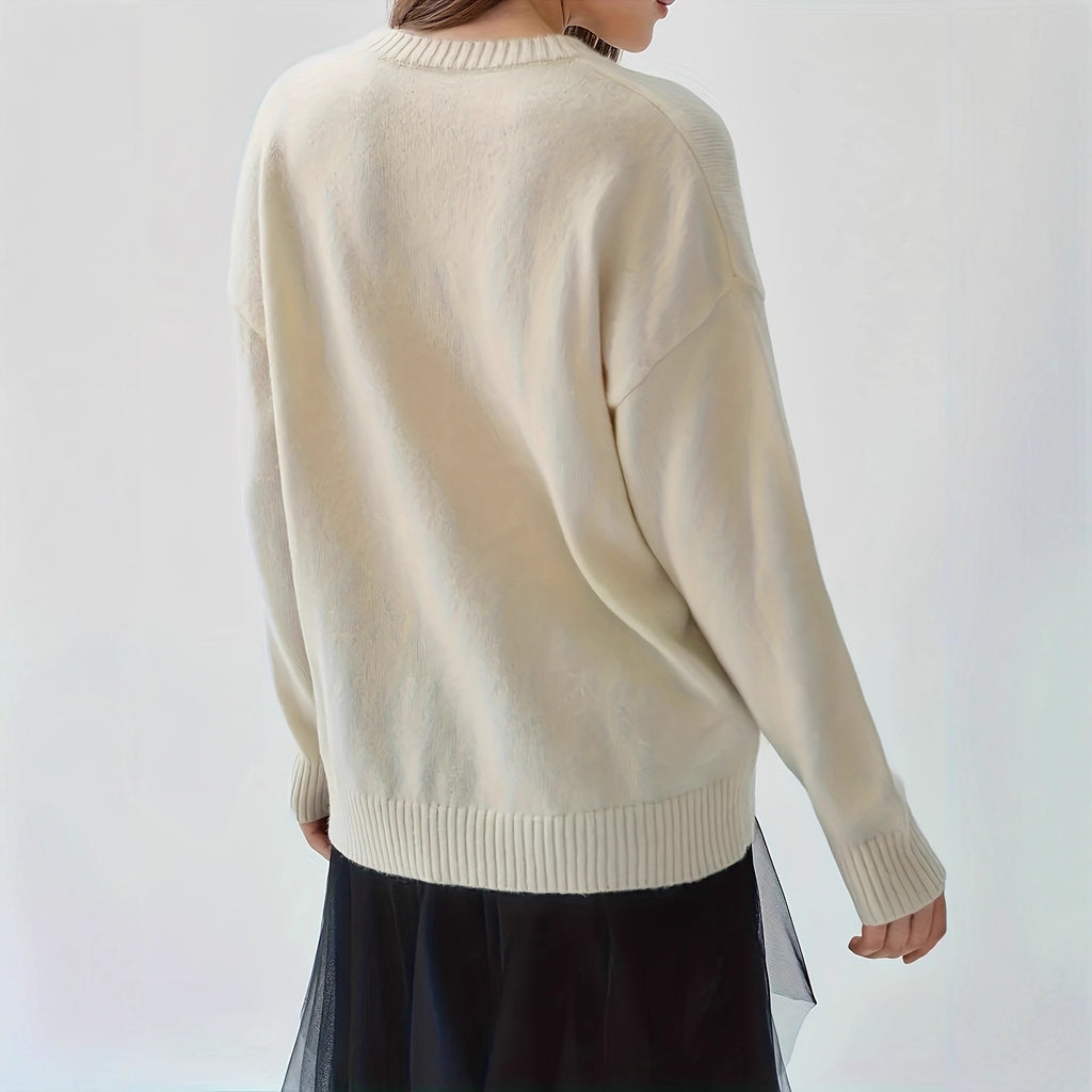Champagnerfarbenes Langarm-Top im koreanischen Stil – Bild 2 | LuxeStyle