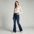 High-Waist Slim-Fit Jeans mit leicht ausgestelltem Bein