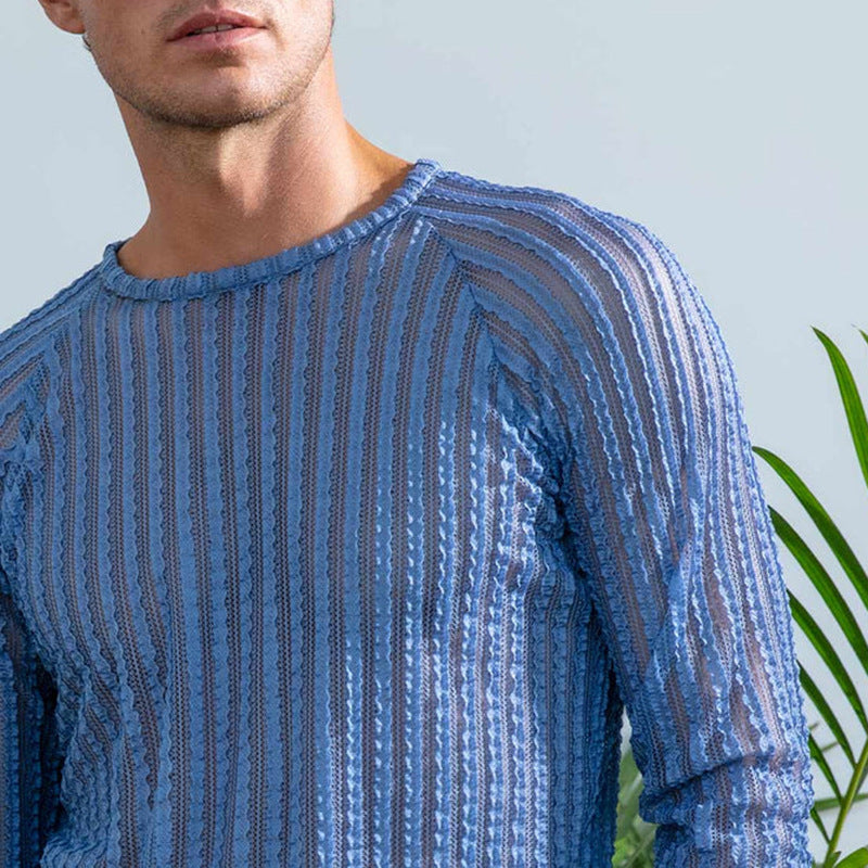 Herren Langarmshirt mit Streifen – Bild 2 | LuxeStyle