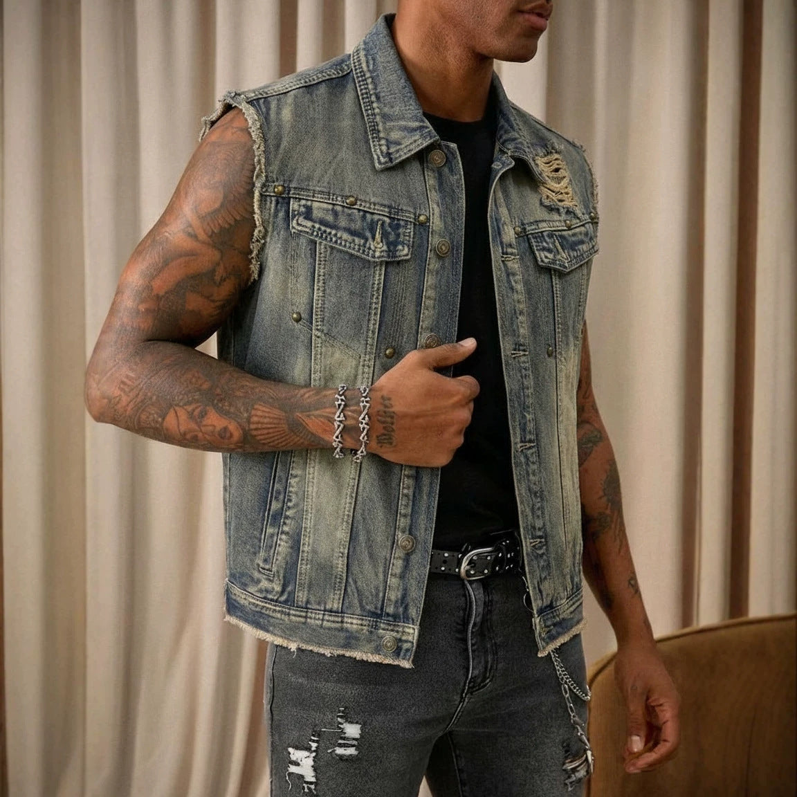 Herren Übergangsjacke mit Revers und Blumenprint – Ansicht 4