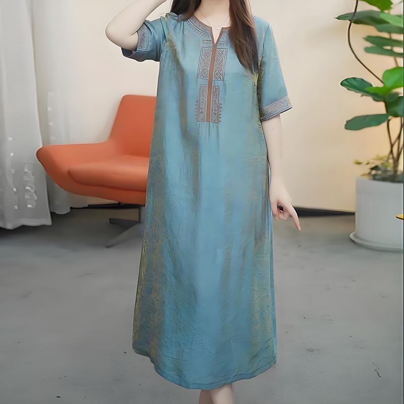 Vintage V-Ausschnitt Kleid im China-Stil