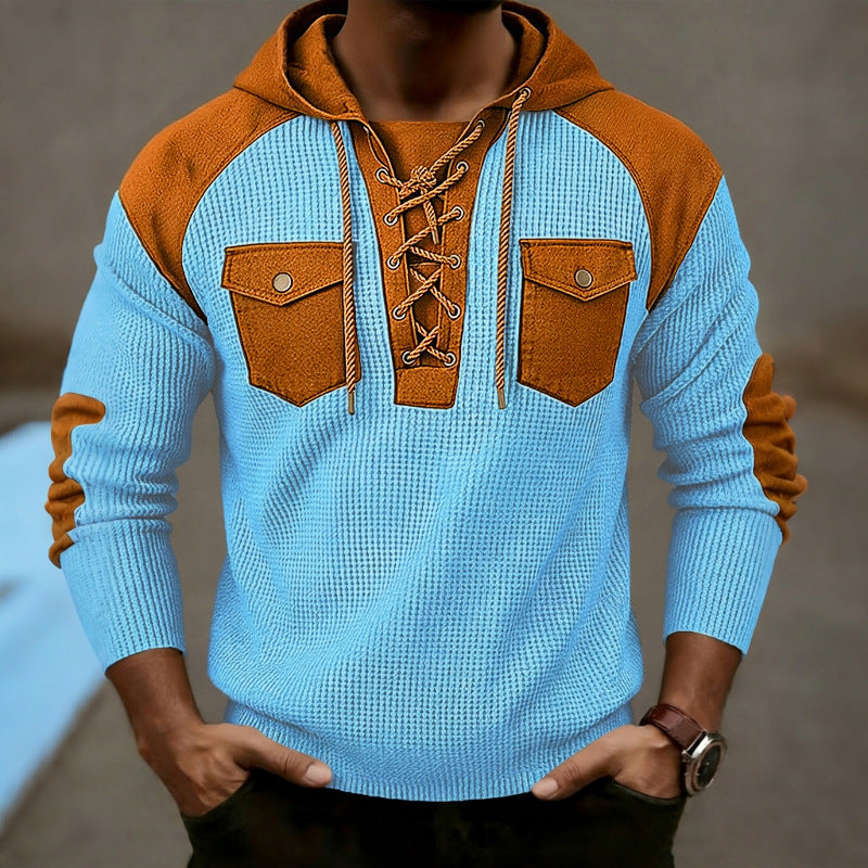 Herren Waffel-Strick Kapuzenpullover