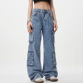 Straight-Leg Jeans mit Waschung und Taschen
