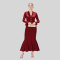 Elegantes Strickkleid mit V-Ausschnitt & Taillengürtel – Bild 9 | LuxeStyle