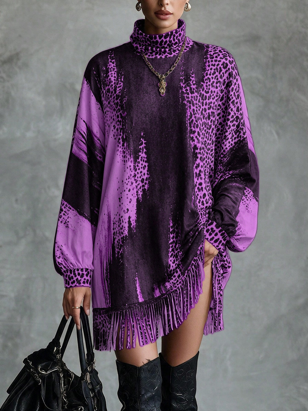 Weites Strickkleid mit Quasten – Bild 5 | LuxeStyle