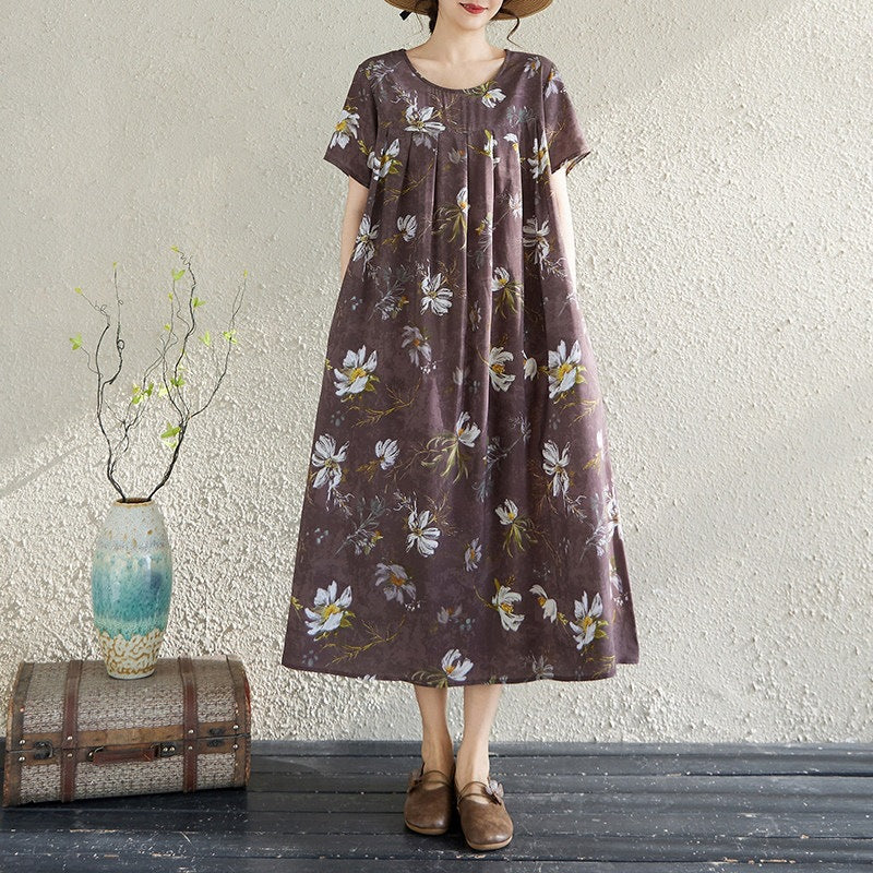 Elegantes Baumwollseidenkleid mit Taschen