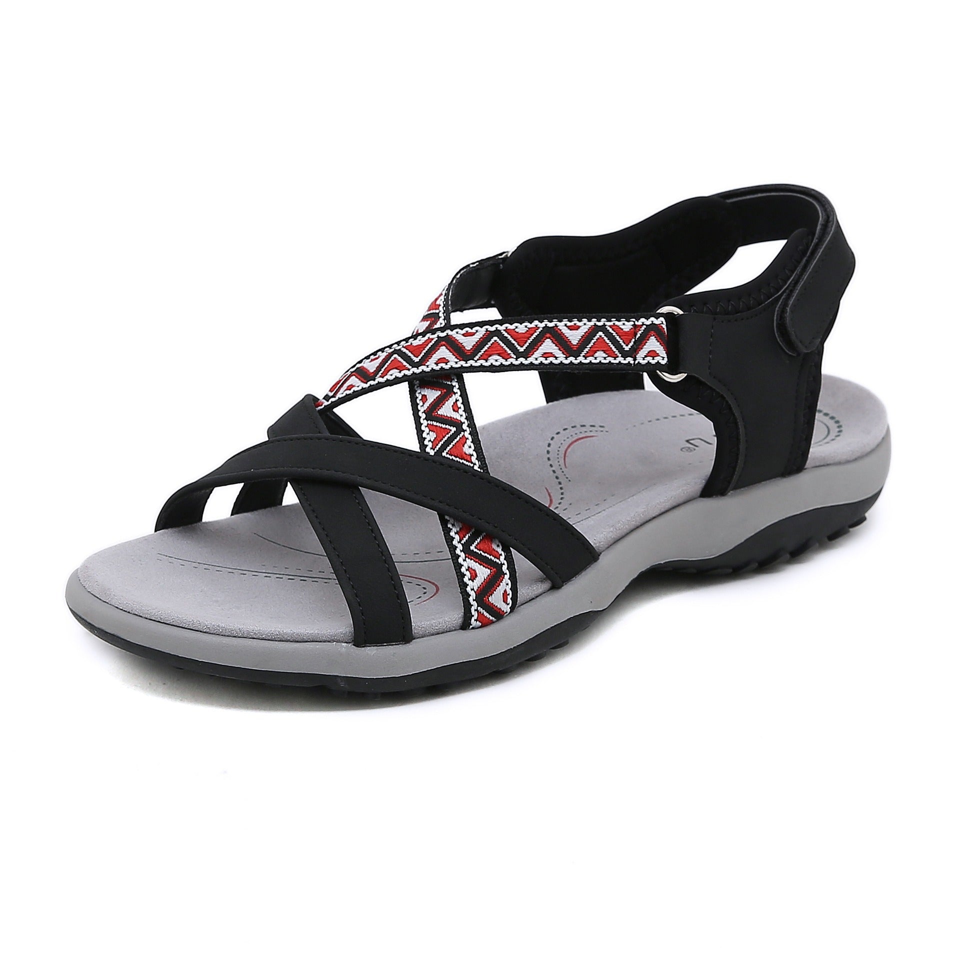 Bohemian Sandalen mit Ethno-Print
