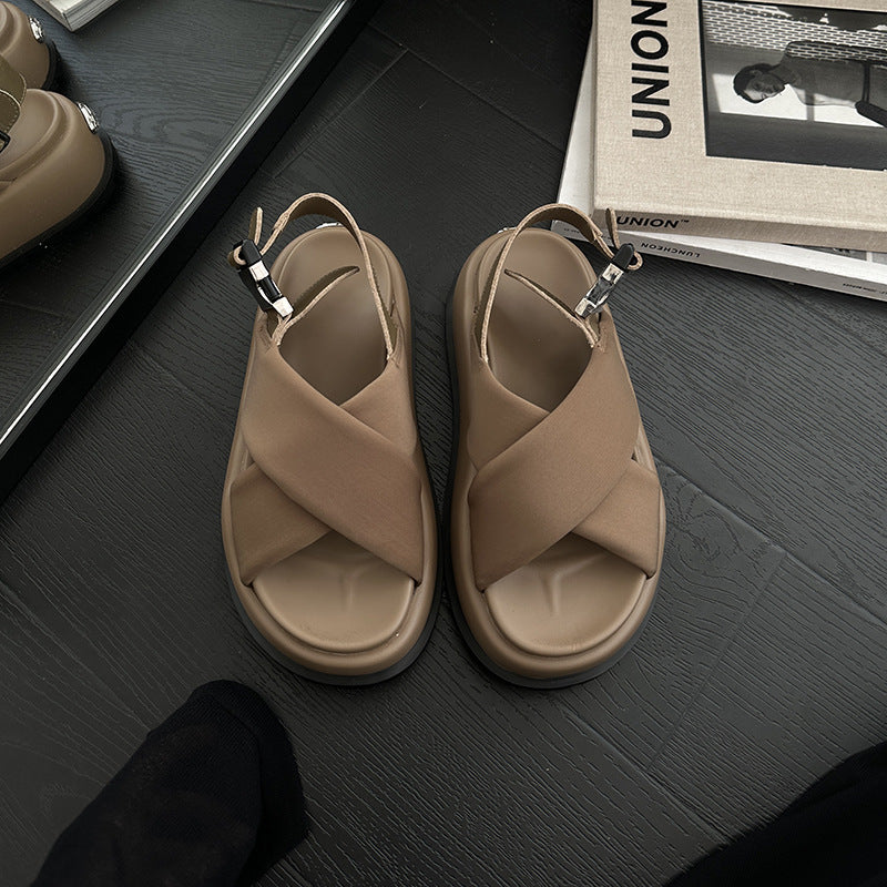 Retro Fashion EVA Plateau-Sandalen mit Kreuzschnalle – Bild 5 | LuxeStyle