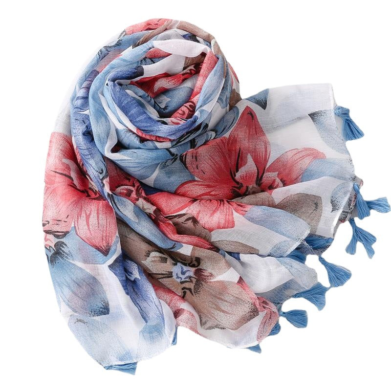 Langer Quasten-Schal aus Polyester – Bild 3 | LuxeStyle