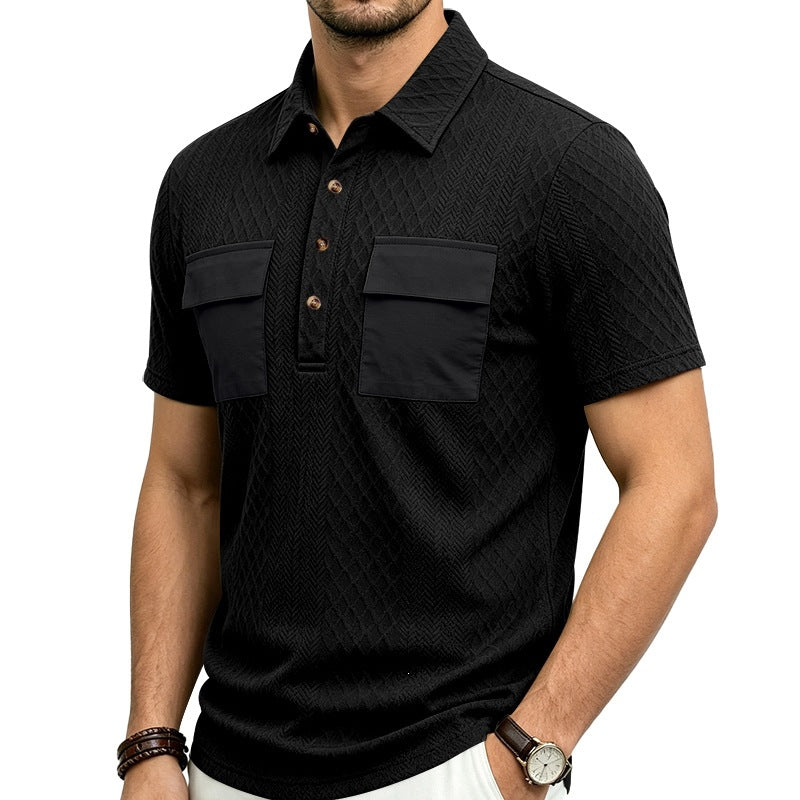 Jacquard Polo-Shirt mit Reverskragen