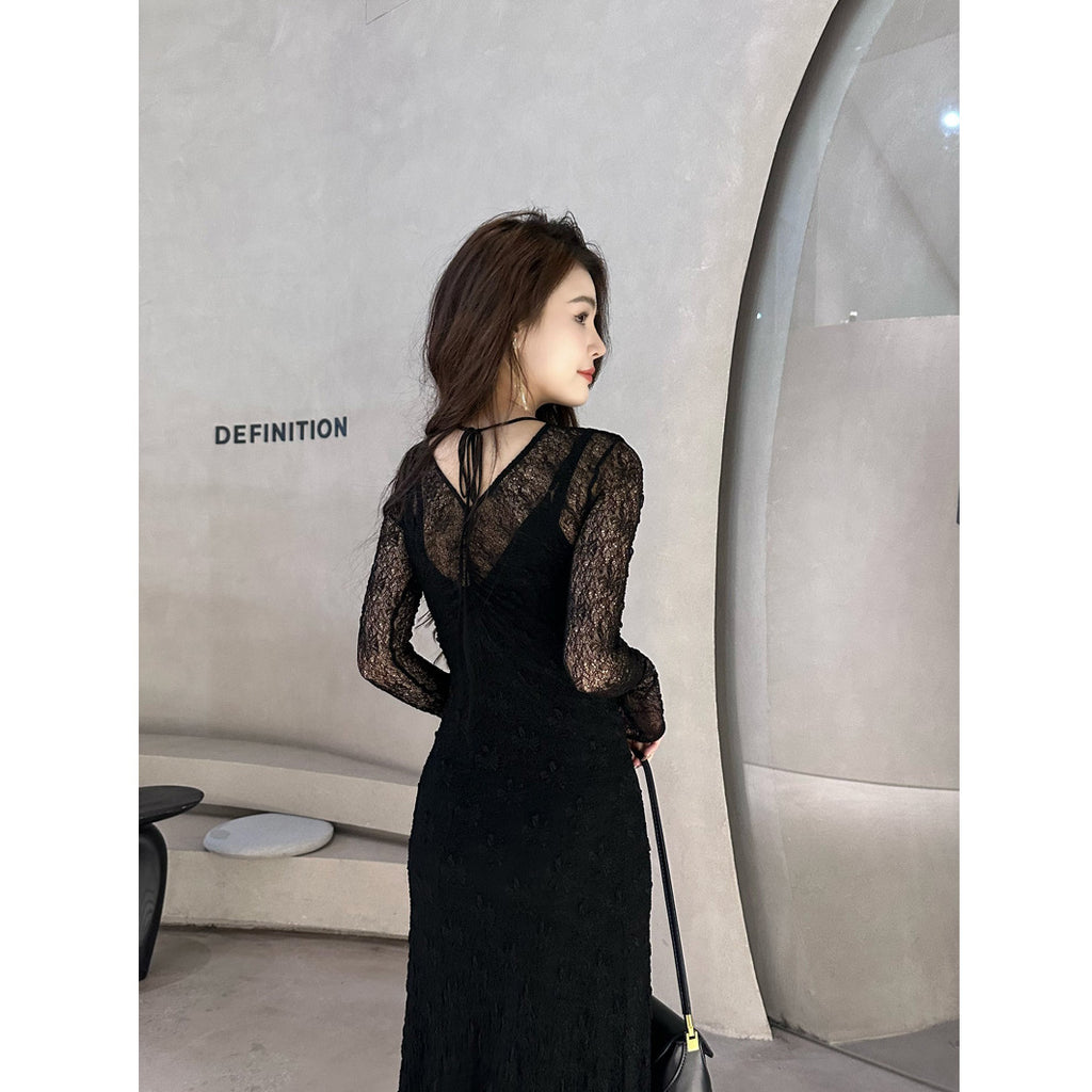 Elegantes A-Linien Kleid mit Spitze