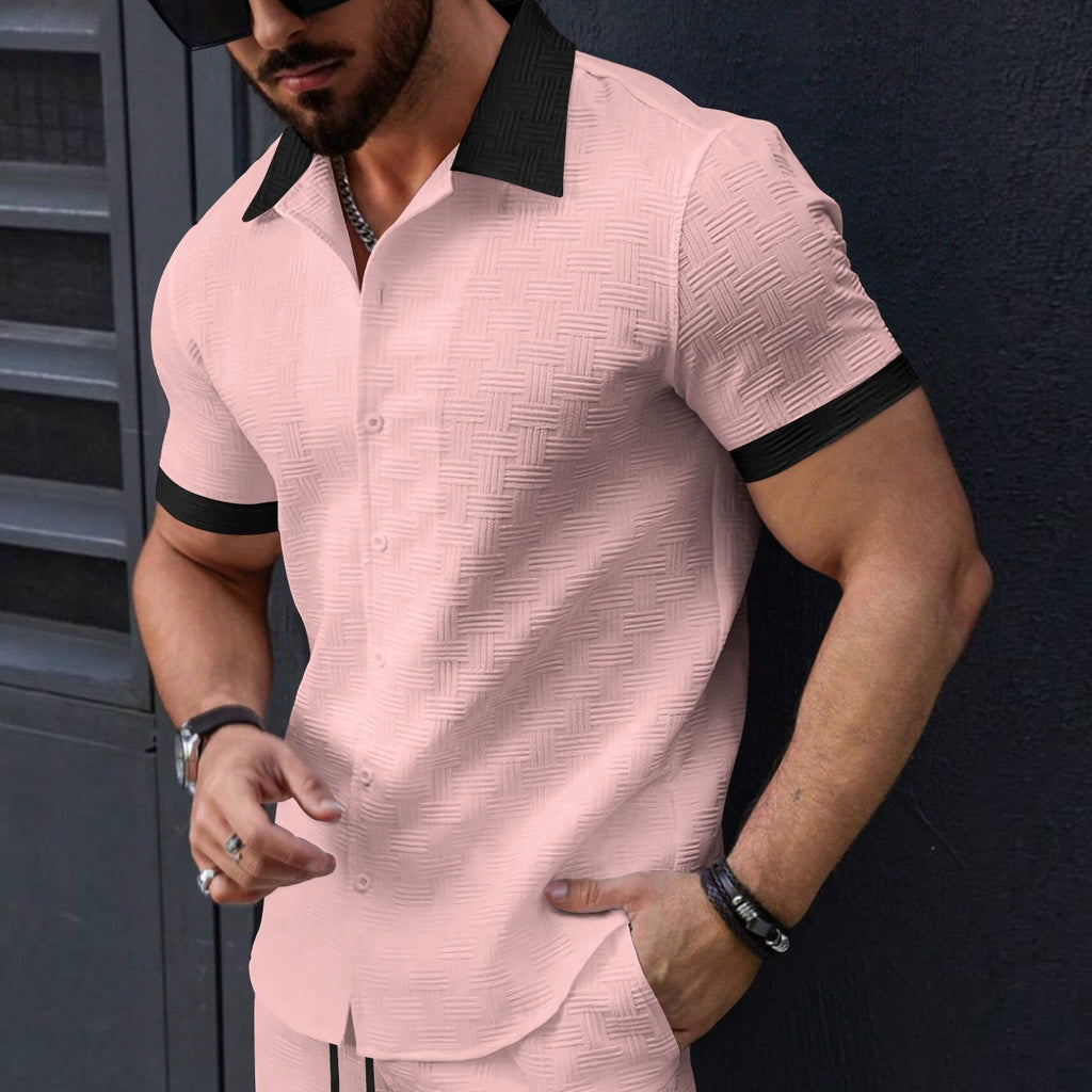 Jacquard Color-Block Hemd für Herren – Bild 14 | LuxeStyle