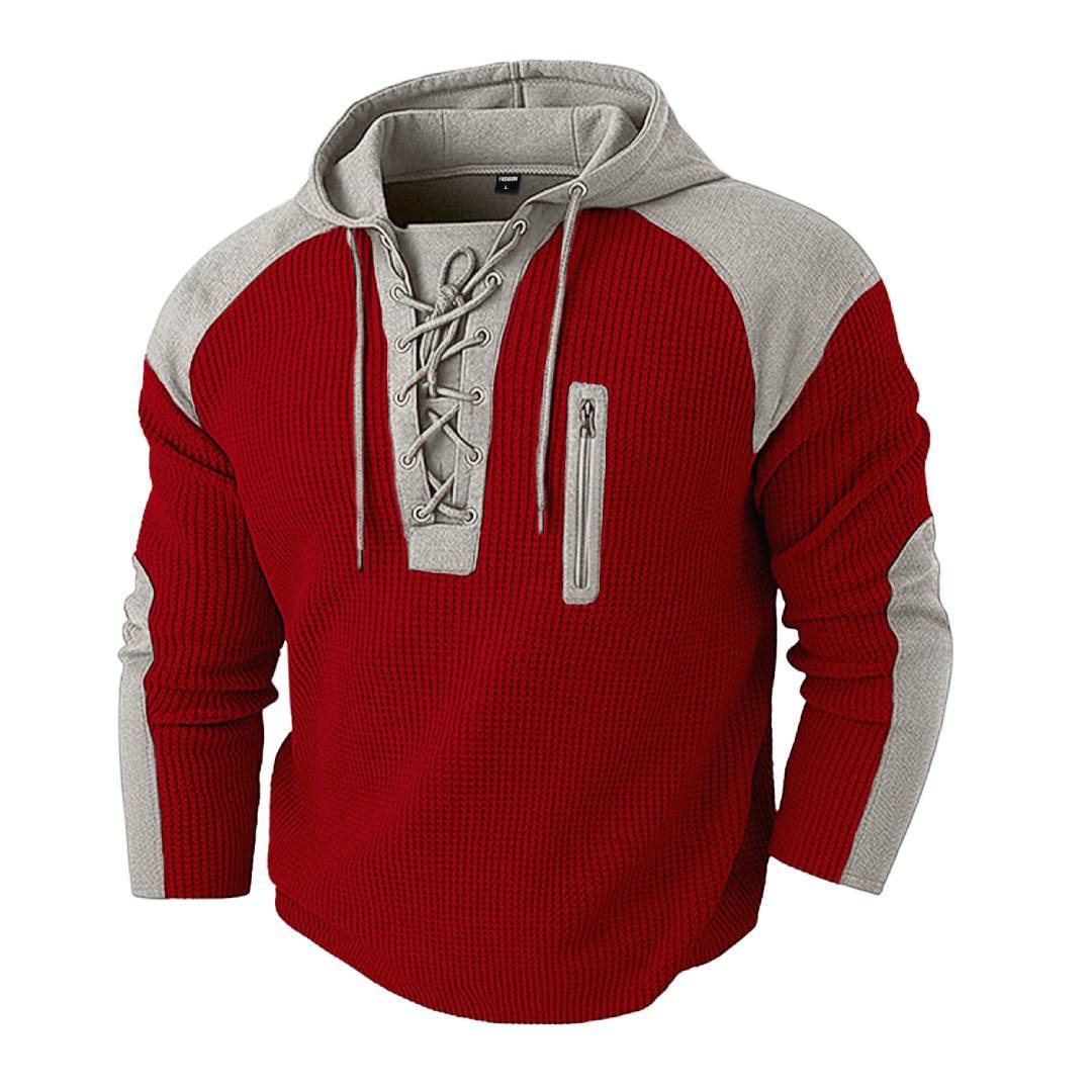Herren Hoodie Waffel-Sweatshirt