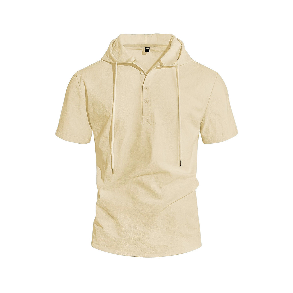 Herren Leinen Kurzarm-Shirt
