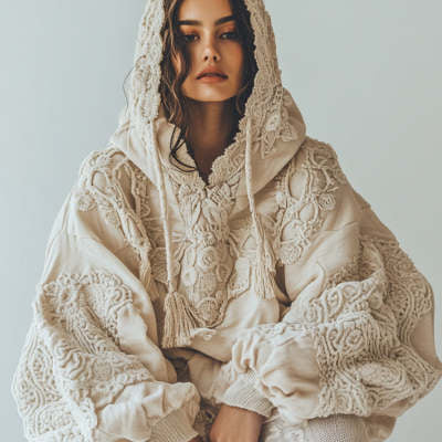 Kapuzenpullover mit 3D-Muster