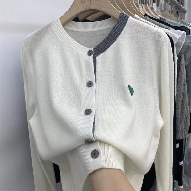 Koreaner Stil Liebesmotiv Patchwork Langarmshirt